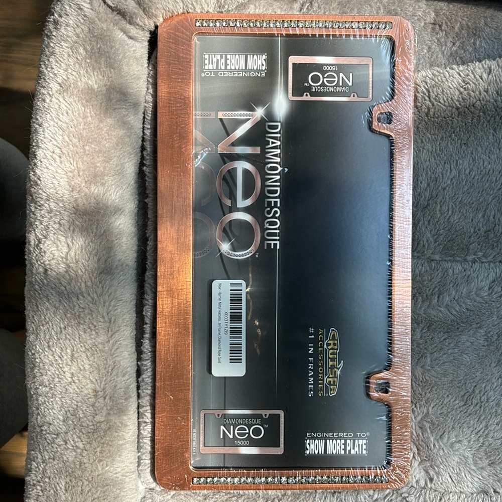 Rose Gold Bling License Plate Cover NWT